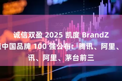 诚信双盈 2025 凯度 BrandZ 最具价值中国品牌 100 强公布：腾讯、阿里、茅台前三